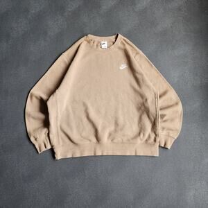 Nike Tan Mini Side Swoosh Logo Pullover Sweatshirt XL